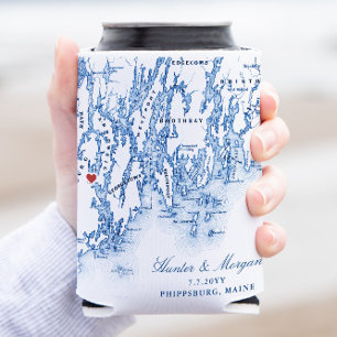 Porta-lata Phippsburg Maine Wedding Favor Drink Holder