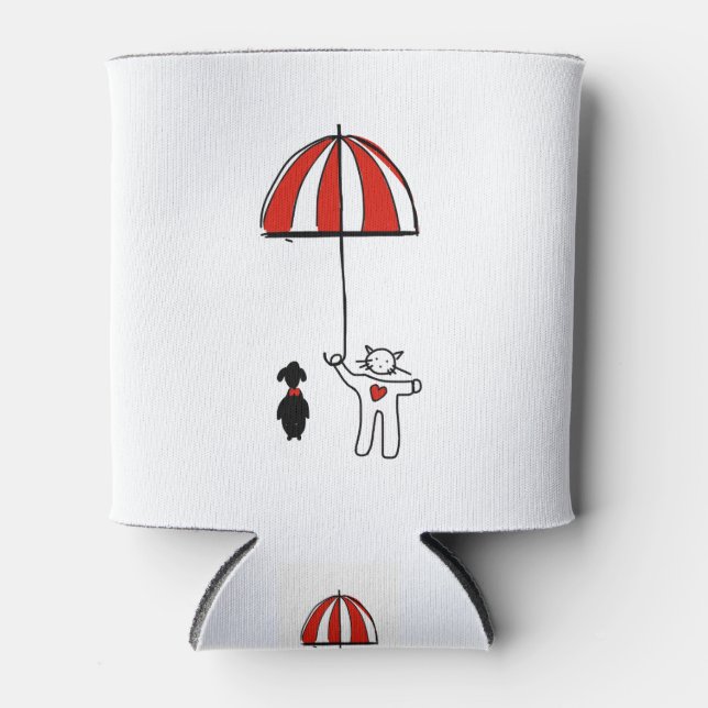 Porta-lata Phone Wallpaper Cat Dog Umbrella Cachorro (Frente)