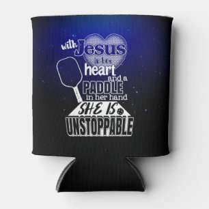 Porta-lata Pickleball Feminino e Jesus