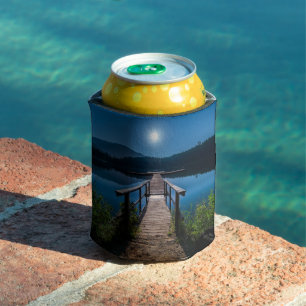 Porta-lata Píer à noite sob lua cheia