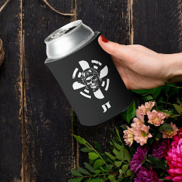 Porta-lata Piloto de crânio e propulsor de avião, Minimalista