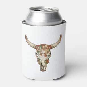 Porta-lata Pincelada Floral Crânio de Vaca Ocidental Flor de 
