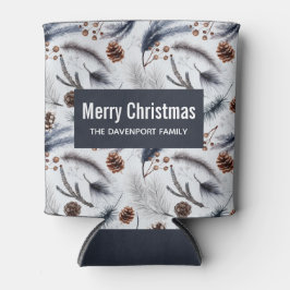 Porta-lata Pine Cones & Pine Agulha Padrão de Natal