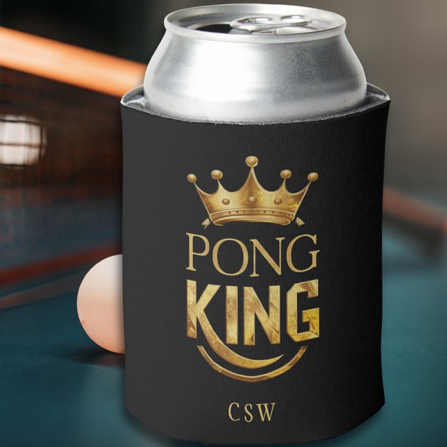 Porta-lata Ping Pong King Dourado Crown Personalizado (Criador carregado)