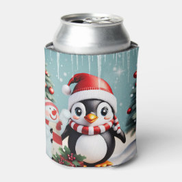 Porta-lata Pinguim engraçado bonito.