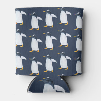 Porta-lata Pinguins: Pequena Cor de Água Escura
