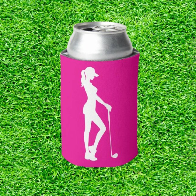 Porta-lata Pink Golfing Lady Surpresa (Grace Meets Golf: Swinging Into Elegance!)