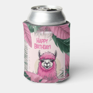 Porta-lata Pink Happy Smiling Lama