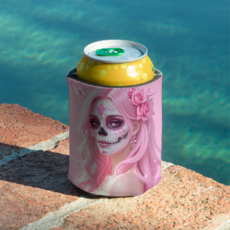 Porta-lata Pink Lady Sugar Skull
