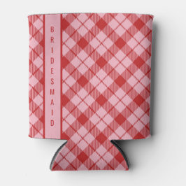 Porta-lata Pink + Red Tartan 