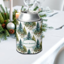 Pino de Aquarela Padrão Elegante Inverno