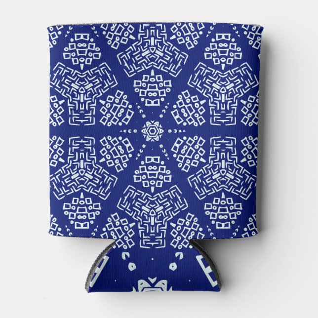 Porta-lata Pintado De Mão: Padrão Étnico. (Frente)