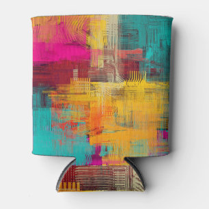 Porta-lata pintura a óleo de abstrato, fundo expressivo.