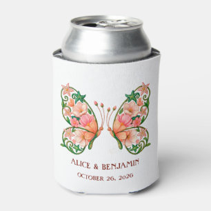 Porta-lata Pintura a Óleo Romântica Floral Borboleta