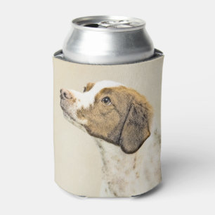 Porta-lata Pintura Brittany - Arte Cachorro Original Bonita