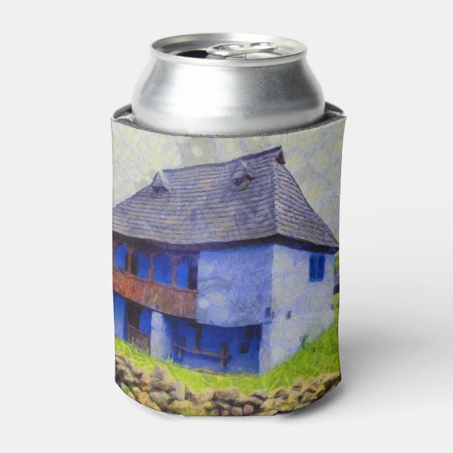 Porta-lata Pintura da casa azul (Can Front)