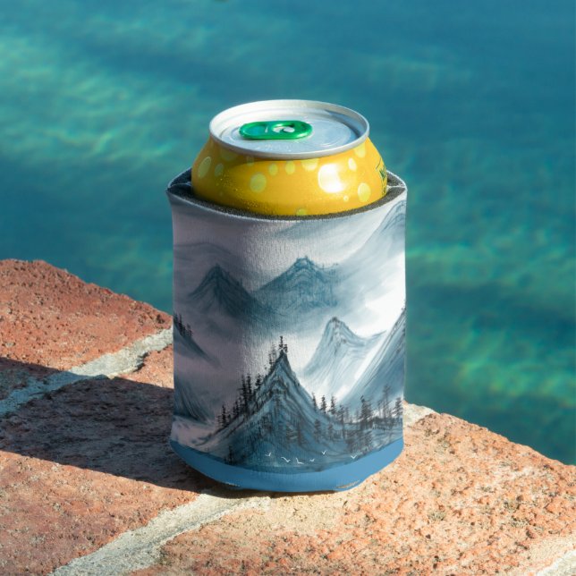 Porta-lata Pintura de Paisagem de Paisagem Branca Clássica Az (Piscina in situ)