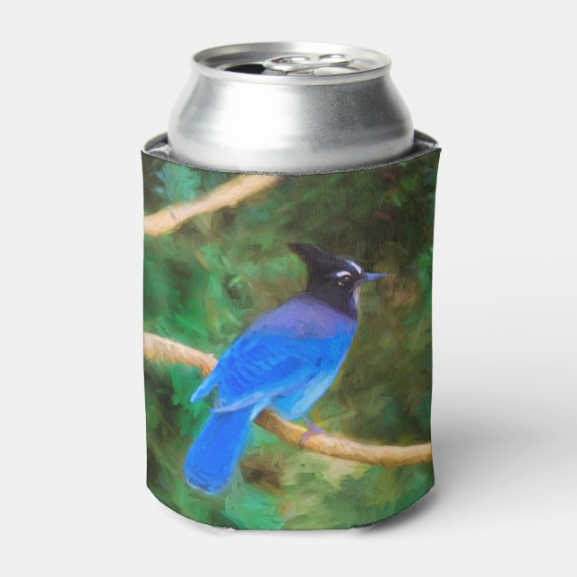 Porta-lata Pintura em Jay de Steller - Arte original sobre pá (Can Front)