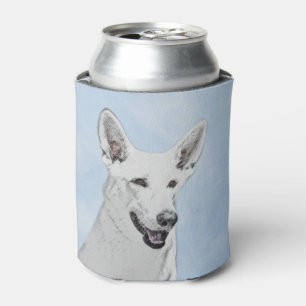 Porta-lata Pintura em Pastor Branco - Arte Cão Original Boni