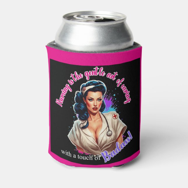 Porta-lata Pinup_ Nurse Badass (Can Back)