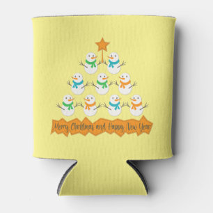 Porta-lata Pirâmide de árvores de Natal feita de neve do xmas