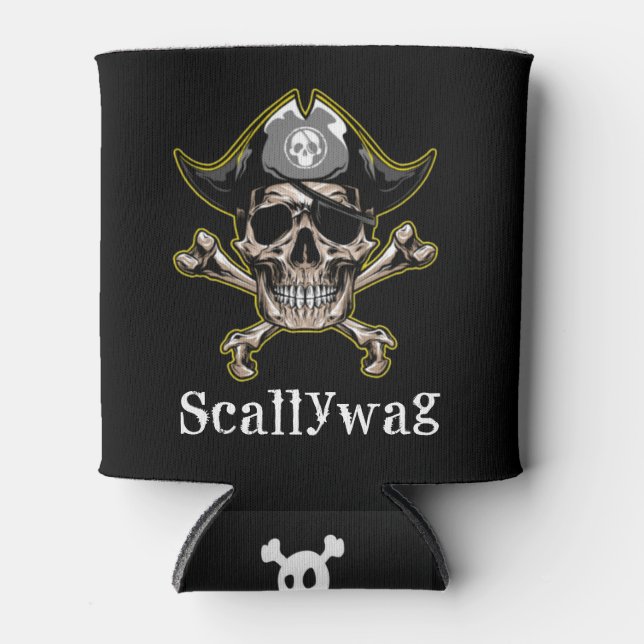 Porta-lata PIRATE CARRIBEAN SKULL Scallywag pode arrefecer (Frente)