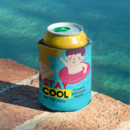 Porta-lata Piscina Convites de aniversário Nadando crianças F