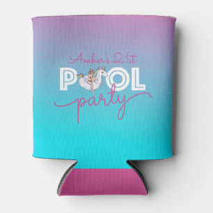 Porta-lata Piscina Party Watercolor Ombre Unicorn Float 21 ru