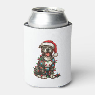 Porta-lata Pit bull Cachorro Noite Noel Hat Neve