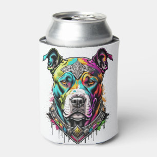 Porta-lata pitbull colorido