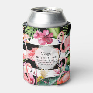 Porta-lata PixDezines Bachelorette Weekend Pink Flamingos DIY