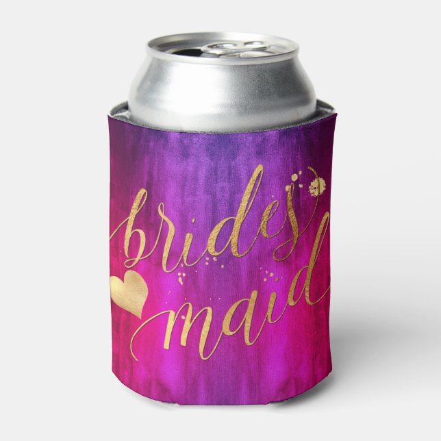 Porta-lata PixDezines Bridesmaid, Magenta+Roxo Ombro H2O (Can Front)