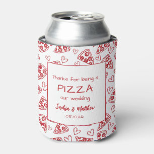 Porta-lata Pizza Vermelha Mão Italiana Desenhada Obrigado