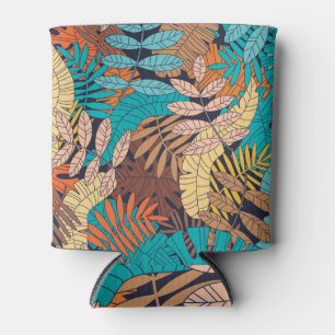 Porta-lata Plantas tropicais, palmeiras, padrão sem costura.