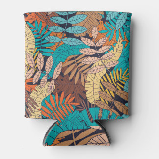 Porta-lata Plantas tropicais, palmeiras, padrão sem costura.