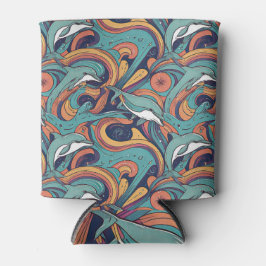 Porta-lata Playful Dolphins Pattern - Design inspirado no oce