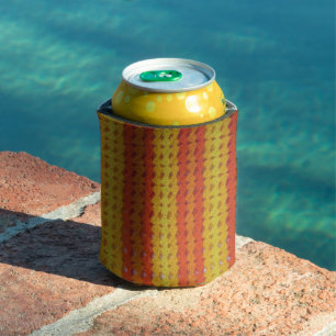 Porta-lata Pode arrefecer - crochê amarelo e laranja