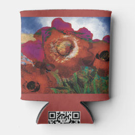 Porta-lata Pode ser enfeitado com papoilas em vermelho