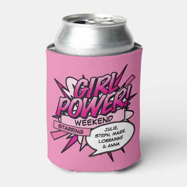 Porta-lata PODER DAS MENINAS Personalizado Fim de Semana Rosa (Can Front)