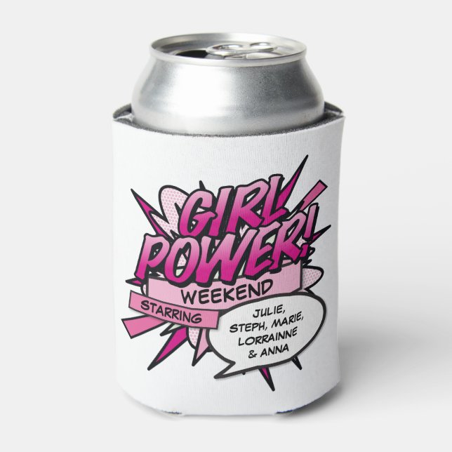 Porta-lata PODER DE MENINA Personalizado Fim de Semana das Me (Can Front)