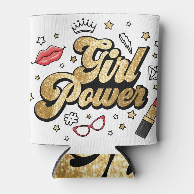 Porta-lata Poder Menina: Esfolada Feminista. (Frente)