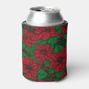 Porta-lata Poinsettia, padrão de Natal