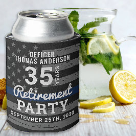 Porta-lata Polícia de aposentadoria fina azul linha C