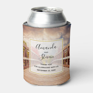 Porta-lata Ponte russa de madeira no casamento