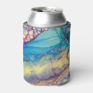 Porta-lata Pontos coloridos Tinta alcoólica Abstrato líquid