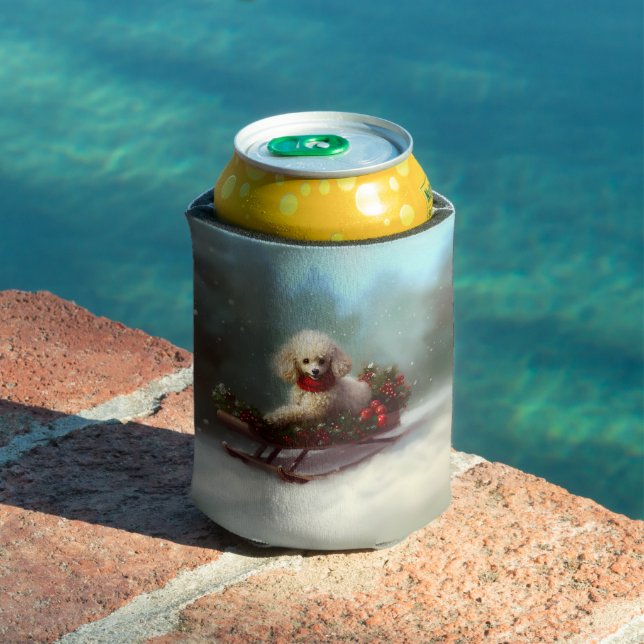 Porta-lata Poodle Natal neve inverno (Piscina in situ)