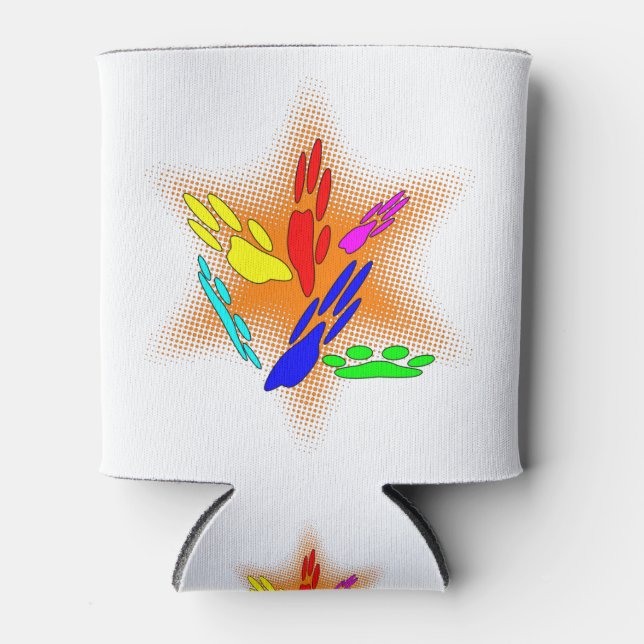 Porta-lata Pop Art Dog Paw Prints (Frente)