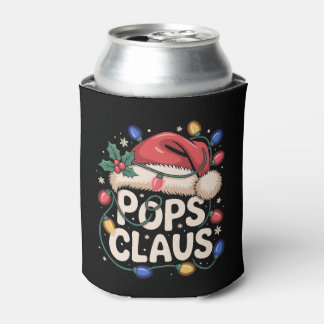 Porta-lata Pops Claus Christmas Santa Hat Lights Holly Xmas