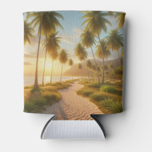 Porta-lata pôr do sol Caribe/tropical/praia havaiana