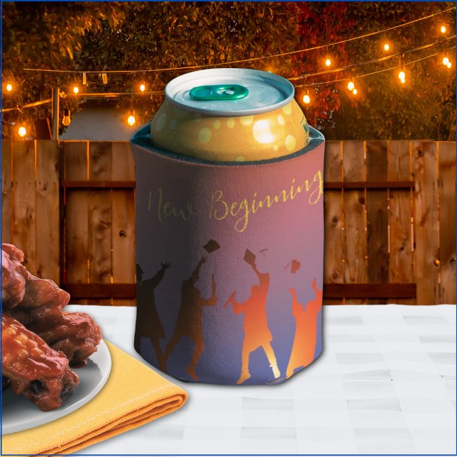 Porta-lata Pôr do Sol Vibrante Moderno Graduação de Tecnologi (Criador carregado)